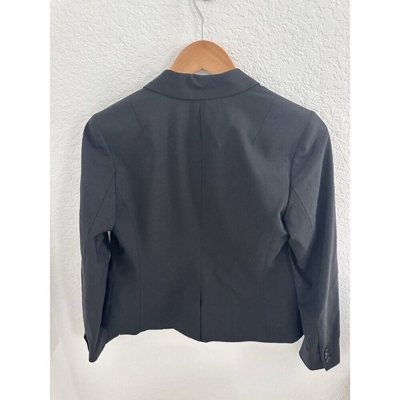 Banana Republic Classic Fit Marzotto Wool Women's Blazer 4 Black Washable Office - Picture 4 of 8